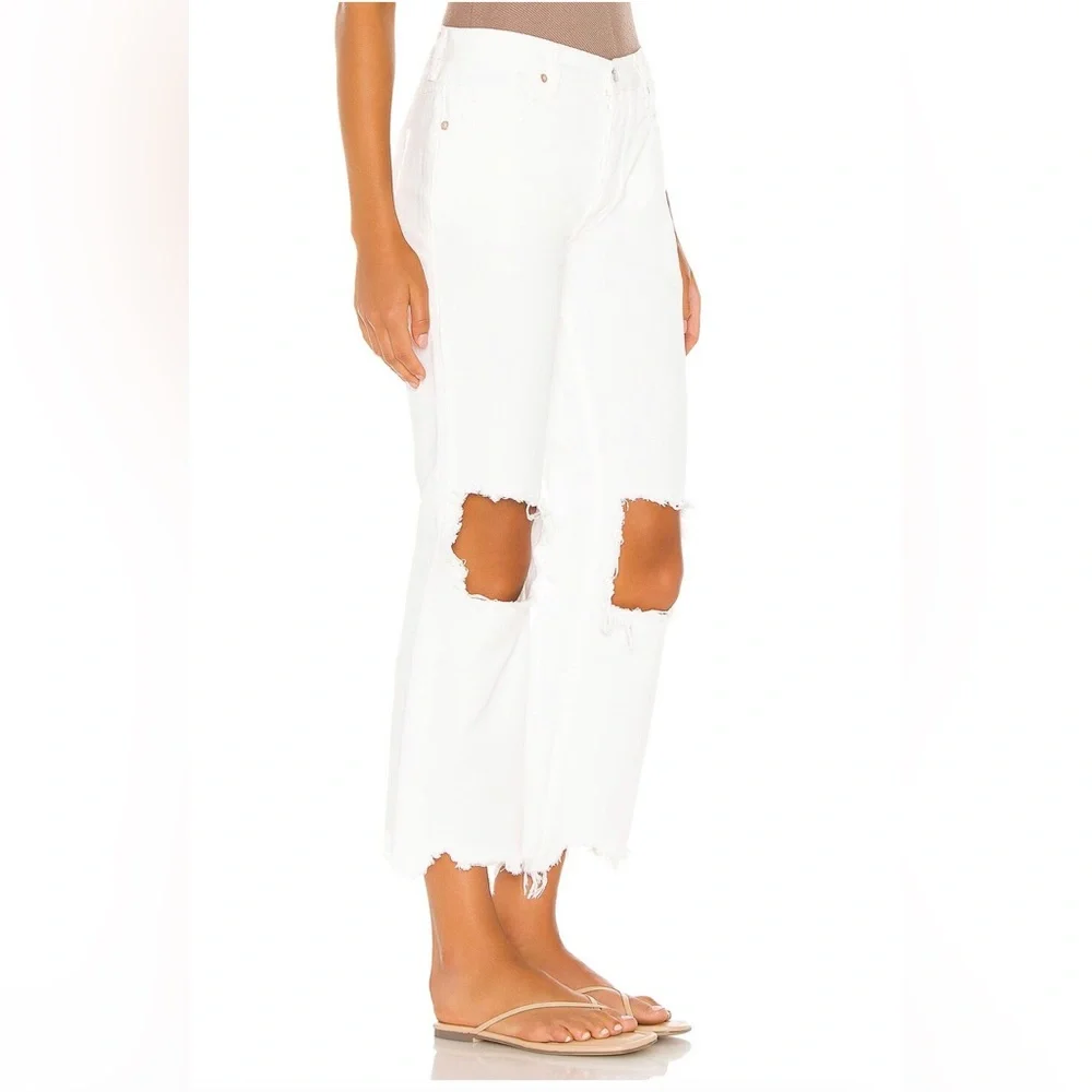 FREE PEOPLE We The Free Maggie Mid Rise Straight in Optic White Size 25